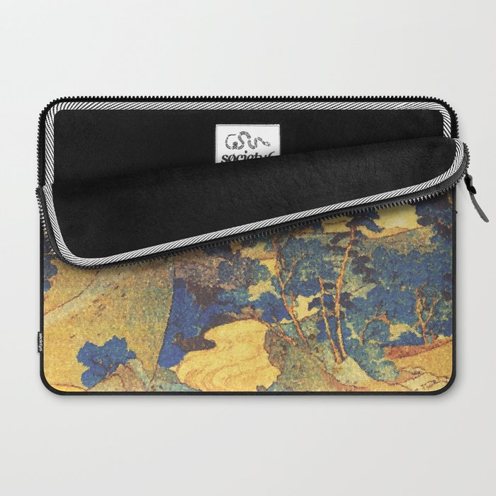 Ancient Path to Kunisada - Nature Ukiyo Landscape in Yellow, Gold, Green, Red and Orange Laptop Sleeve Gallery Image 2