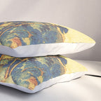 Ancient Path to Kunisada - Nature Ukiyo Landscape in Yellow, Gold, Green, Red and Orange Pillow Sham Gallery Image 3