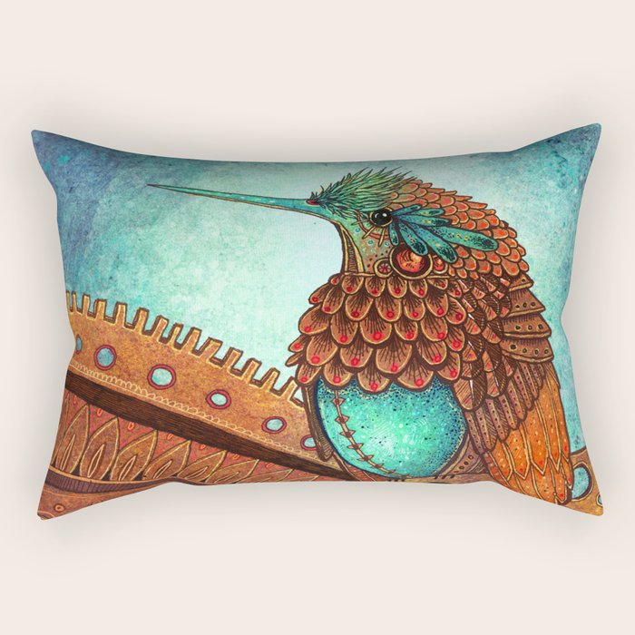 Clockwork Hummingbird Rectangular Pillow Gallery Image 2