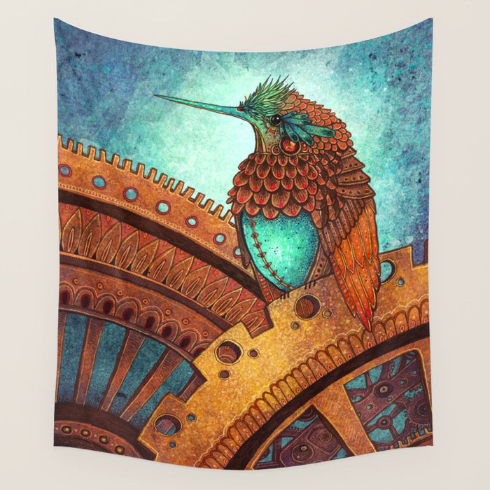 Clockwork Hummingbird Wall Tapestry Gallery Image 4
