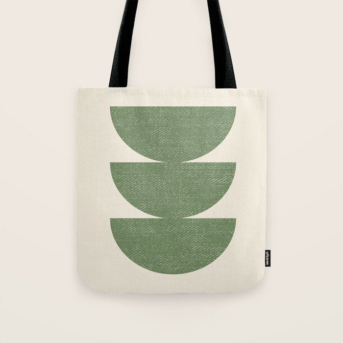 Half Circle 3 - Green Tote Bag Gallery Image 1