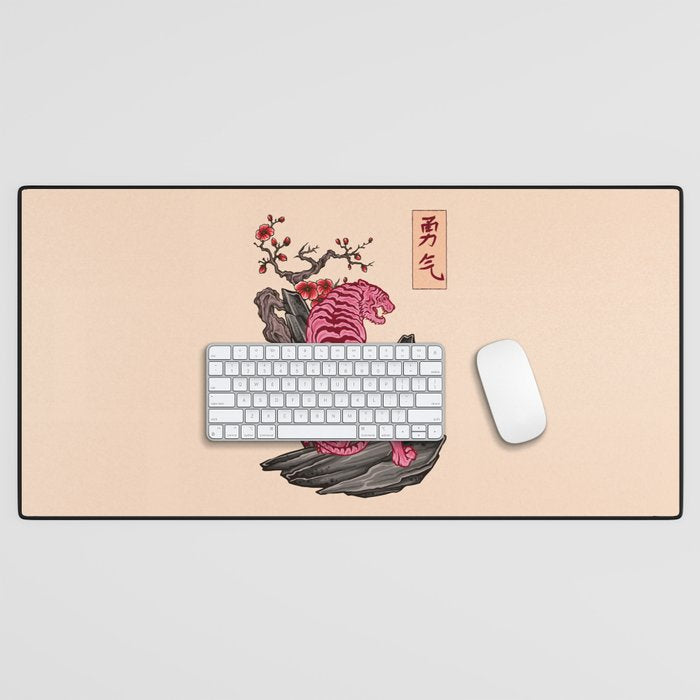 Japanese Courage Tiger Desk Mat Gallery Image 1