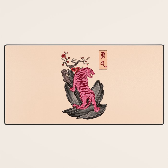 Japanese Courage Tiger Desk Mat Gallery Image 3