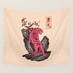 Japanese Courage Tiger Wall Tapestry Gallery Image 4