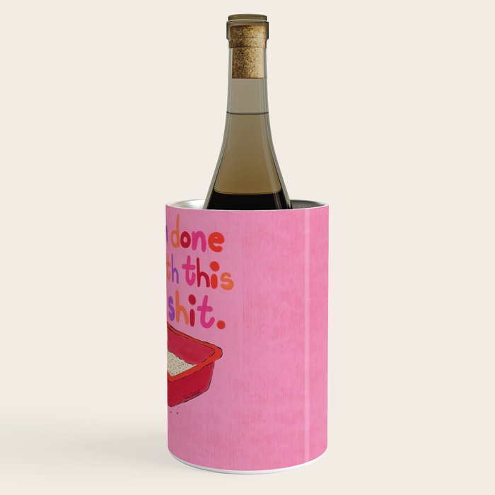 I'm Done With This Shit - Funny Cat Pun Wine Chiller Gallery Image 3