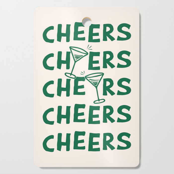 Cheers. Cocktails and Drinks in Green And Linen White Cutting Board Gallery Image 1