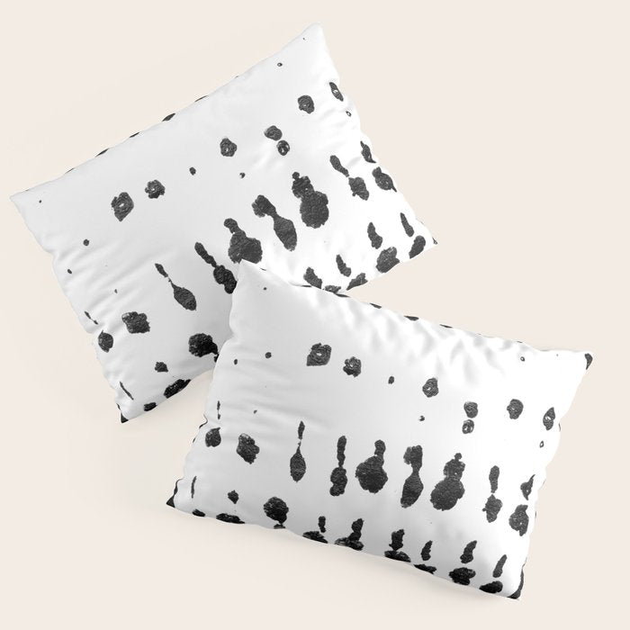 Medium Dots Pattern Black and White Distressed Texture Abstract Pillow Sham Gallery Image 3