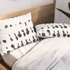 Medium Dots Pattern Black and White Distressed Texture Abstract Pillow Sham Gallery Image 2