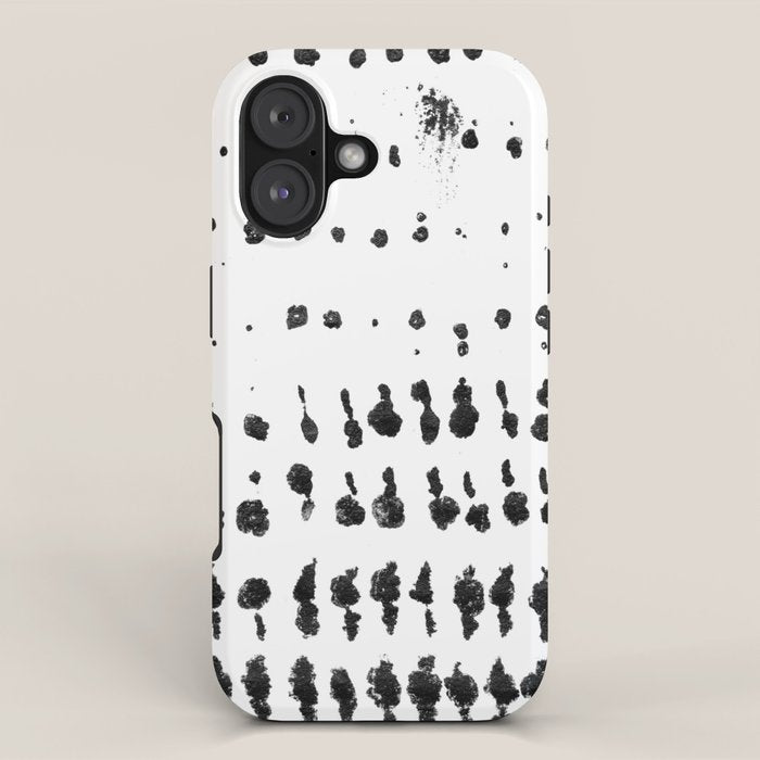 Medium Dots Pattern Black and White Distressed Texture Abstract iPhone Case Gallery Image 1