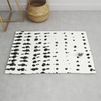 Medium Dots Pattern Black and White Distressed Texture Abstract Rug Gallery Image 1