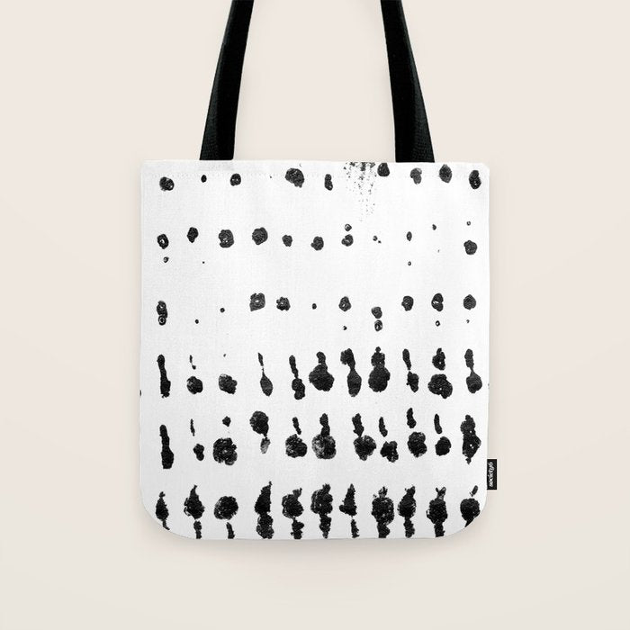 Medium Dots Pattern Black and White Distressed Texture Abstract Tote Bag Gallery Image 1