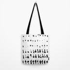 Medium Dots Pattern Black and White Distressed Texture Abstract Tote Bag Gallery Image 2