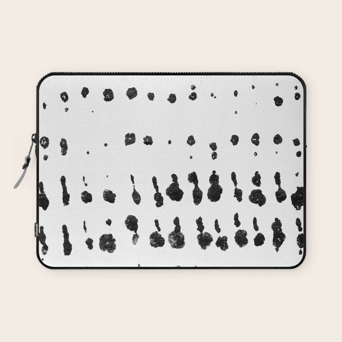 Medium Dots Pattern Black and White Distressed Texture Abstract Laptop Sleeve Gallery Image 1