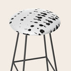 Medium Dots Pattern Black and White Distressed Texture Abstract Stool Gallery Image 2