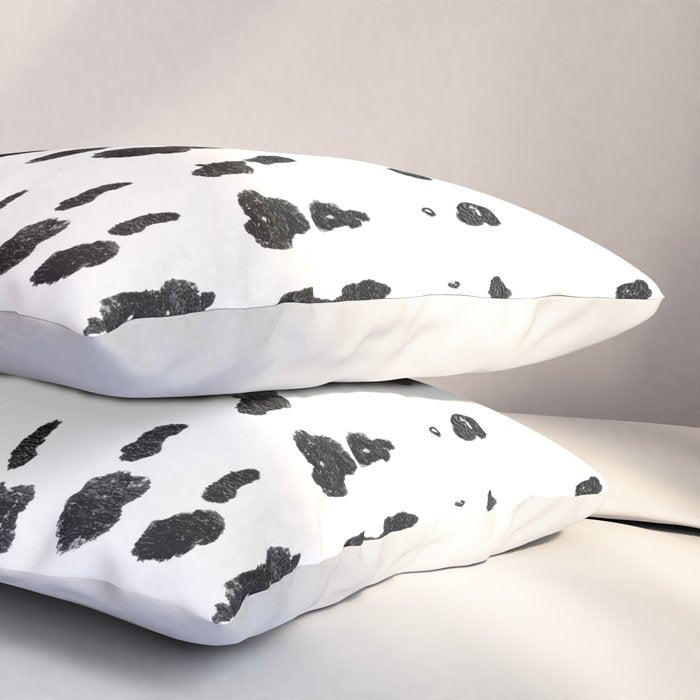 Medium Dots Pattern Black and White Distressed Texture Abstract Pillow Sham Gallery Image 3