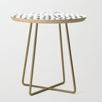 Medium Dots Pattern Black and White Distressed Texture Abstract Side Table Gallery Image 1
