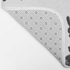 Medium Dots Pattern Black and White Distressed Texture Abstract Bath Mat Gallery Image 2