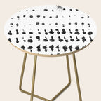 Medium Dots Pattern Black and White Distressed Texture Abstract Side Table Gallery Image 2