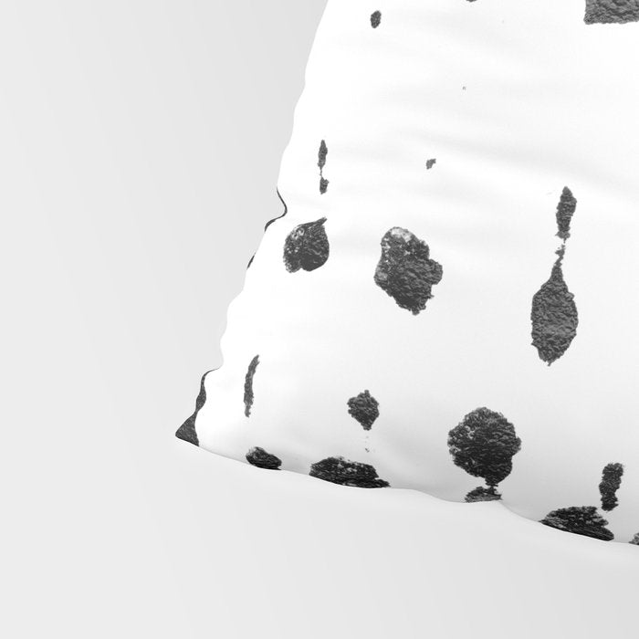 Medium Dots Pattern Black and White Distressed Texture Abstract Pillow Sham Gallery Image 4