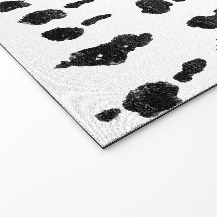 Medium Dots Pattern Black and White Distressed Texture Abstract Welcome Mat Gallery Image 2