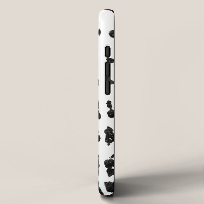 Medium Dots Pattern Black and White Distressed Texture Abstract iPhone Case Gallery Image 2