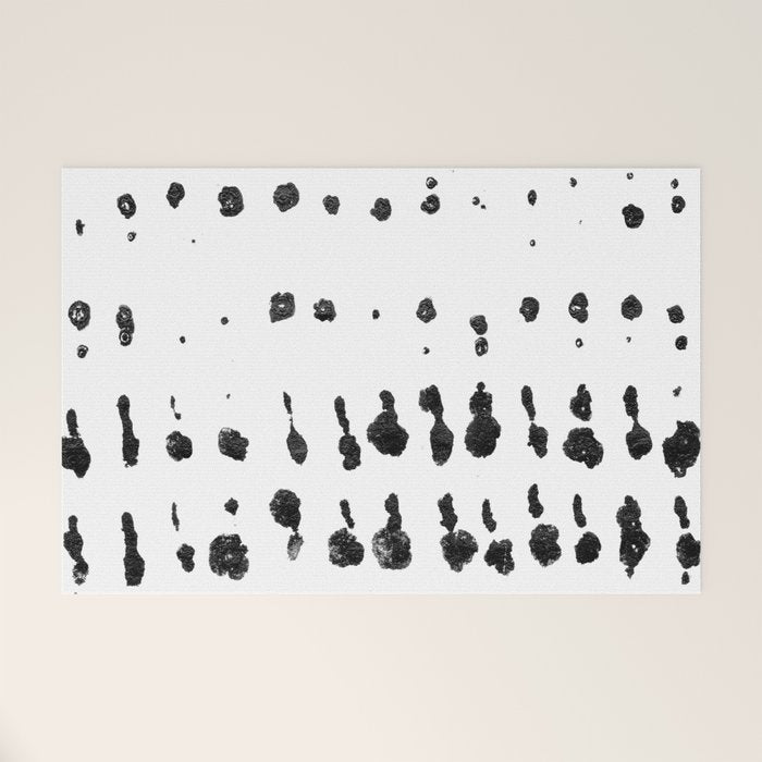 Medium Dots Pattern Black and White Distressed Texture Abstract Welcome Mat Gallery Image 1