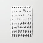 Medium Dots Pattern Black and White Distressed Texture Abstract Bath Mat Gallery Image 1