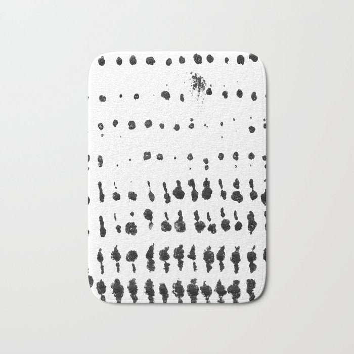 Medium Dots Pattern Black and White Distressed Texture Abstract Bath Mat Gallery Image 1
