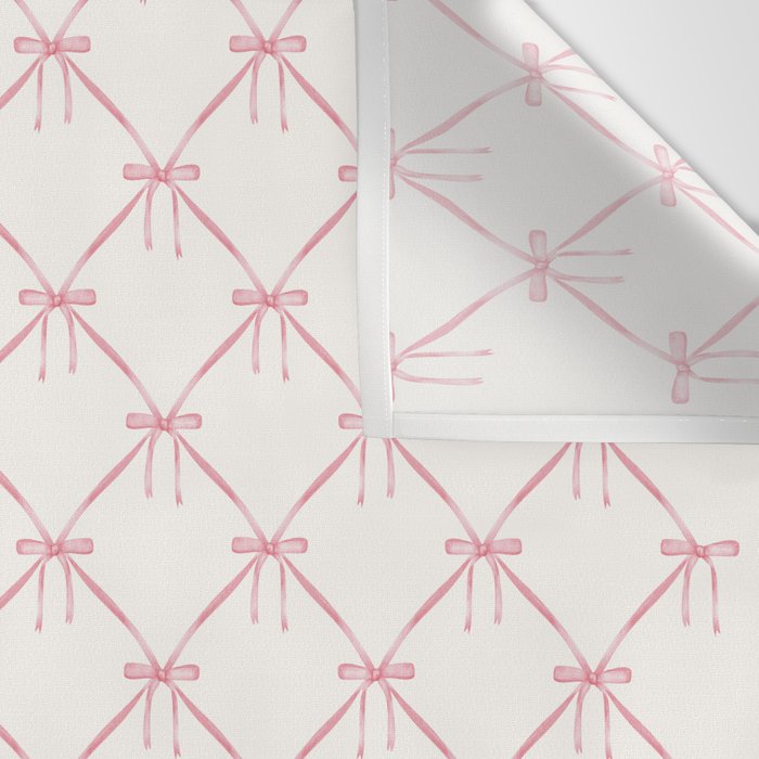 Bows & Ribbons Pattern I Pastel Pink Wall Tapestry Gallery Image 3
