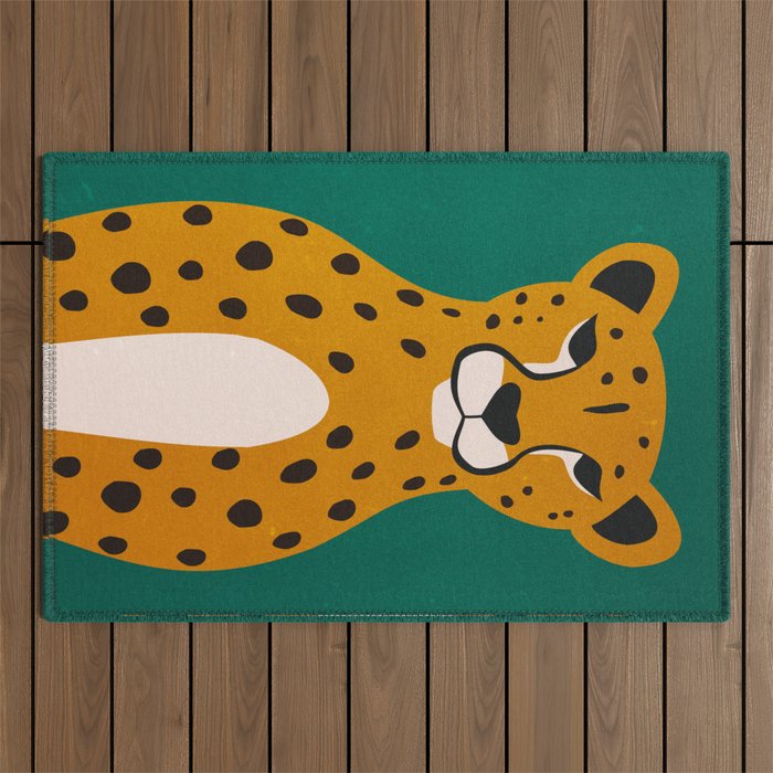 The Stare: Marigold Cheetah Outdoor Rug Gallery Image 1