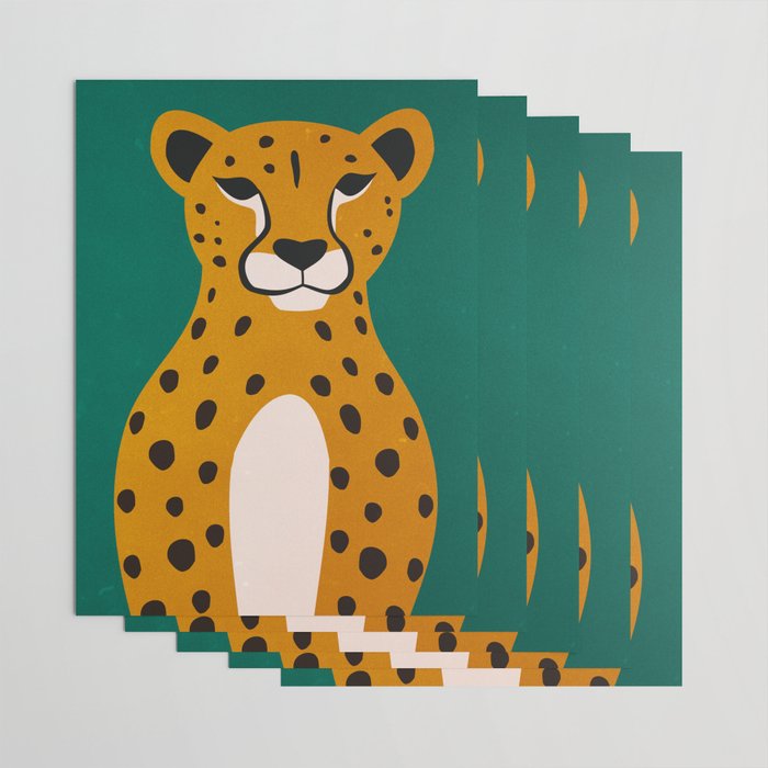 The Stare: Marigold Cheetah Wrapping Paper Gallery Image 3