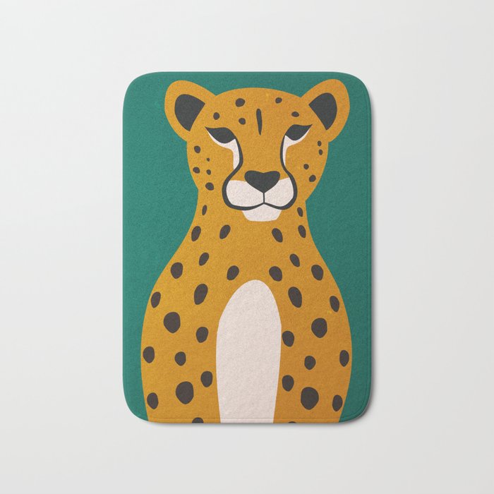 The Stare: Marigold Cheetah Bath Mat Gallery Image 1