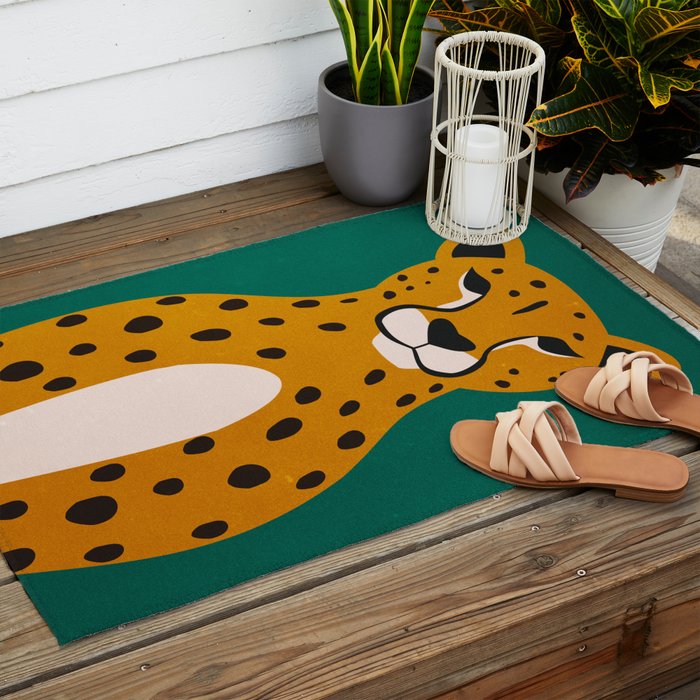 The Stare: Marigold Cheetah Outdoor Rug Gallery Image 2
