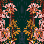 Alfons Mucha would love this flowers - emerald green Coffee Mug Gallery Image 2