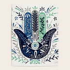 Hamsa Hand - Navy Palette Poster Gallery Image 4