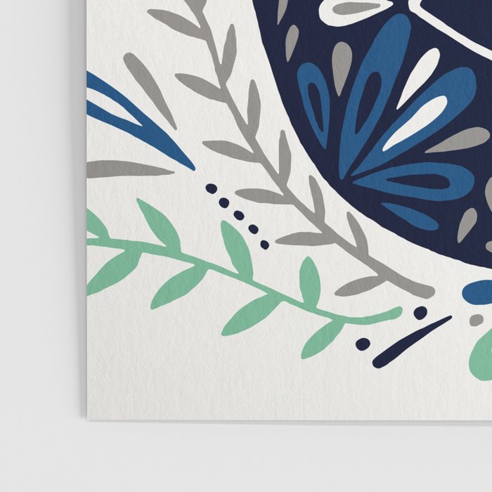 Hamsa Hand - Navy Palette Poster Gallery Image 3