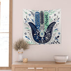 Hamsa Hand - Navy Palette Wall Tapestry Gallery Image 2
