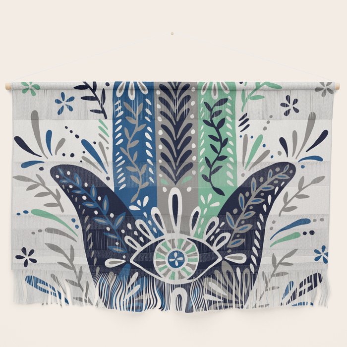 Hamsa Hand - Navy Palette Wall Hanging Gallery Image 1