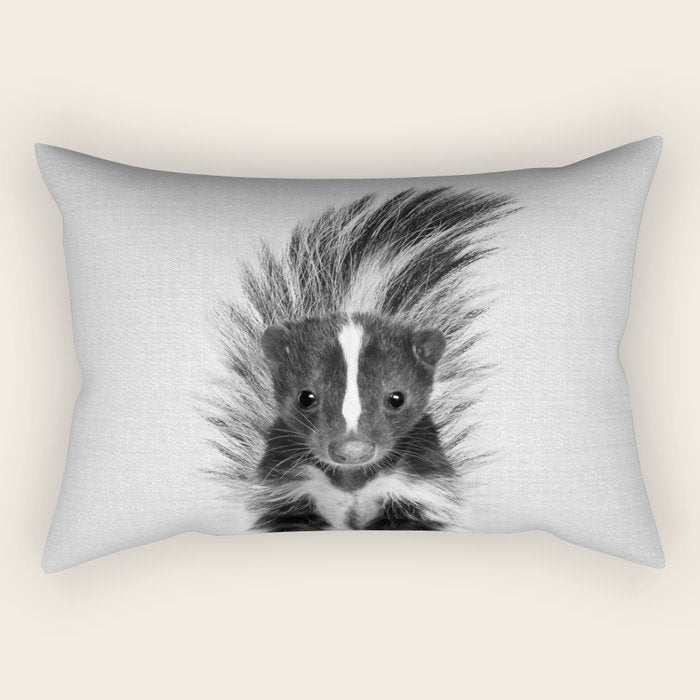 Skunk - Black & White Rectangular Pillow Gallery Image 1
