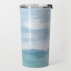 Ocean Clouds - Mint Blue White Gray Abstract Wall Art Painting Travel Mug Gallery Image 2
