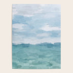 Ocean Clouds - Mint Blue White Gray Abstract Wall Art Painting Poster Gallery Image 4