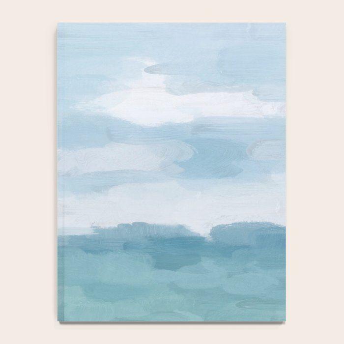 Ocean Clouds - Mint Blue White Gray Abstract Wall Art Painting Notebook Gallery Image 4
