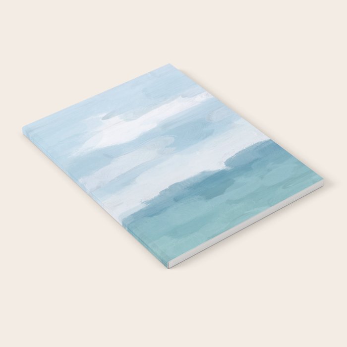 Ocean Clouds - Mint Blue White Gray Abstract Wall Art Painting Notebook Gallery Image 2