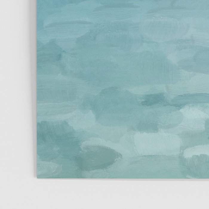 Ocean Clouds - Mint Blue White Gray Abstract Wall Art Painting Poster Gallery Image 3