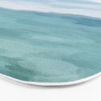 Ocean Clouds - Mint Blue White Gray Abstract Wall Art Painting Bath Mat Gallery Image 3