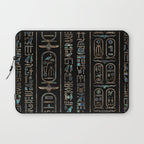 Egyptian hieroglyphs pattern Gold Abalone Laptop Sleeve Gallery Image 1
