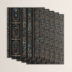 Egyptian hieroglyphs pattern Gold Abalone Wrapping Paper Gallery Image 3