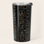 Egyptian hieroglyphs pattern Gold Abalone Travel Mug Gallery Image 2