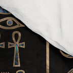 Egyptian hieroglyphs pattern Gold Abalone Comforter Gallery Image 4