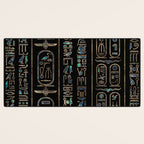 Egyptian hieroglyphs pattern Gold Abalone Desk Mat Gallery Image 3